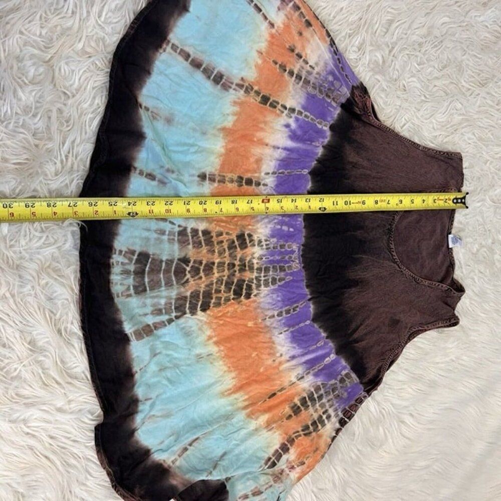 Vintage Womens Cotton Sleeveless Tie Dye Boho Summer Tank Top Blouse One Size - Picture 4 of 11